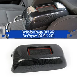 For Dodge Charger 2011-2021 Armrest Box Cover Trim with Storage Slot For Chrysler 300 2015-2021 Center Console Organizer Cover