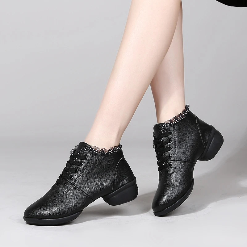 Modern jazz dance sneakers women Latin Dance Shoes Salsa Ballroom Shoe Soft Outsole Breath PU Leather Practice Dance Shoes Heels