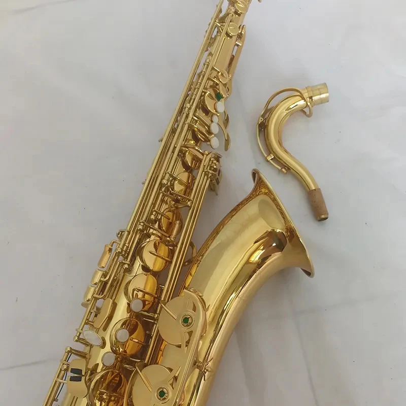 

Gold Bb professional tenor saxophone brass gold plated professional grade tone Tenor sax delicate and durable jazz instrument