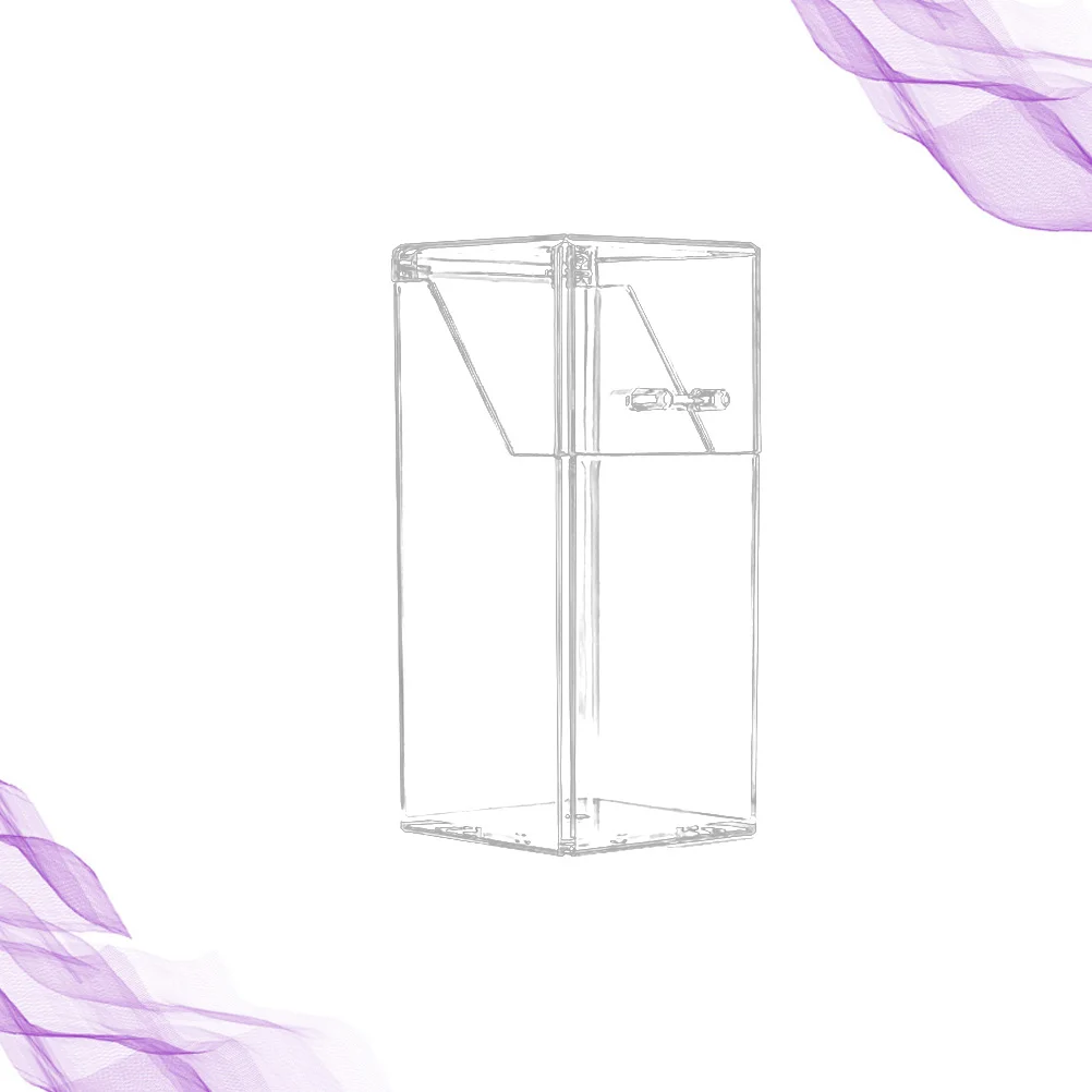 Scatola portaoggetti per trucco in acrilico trasparente con design ribaltabile per pennelli, rossetti, smalto per unghie