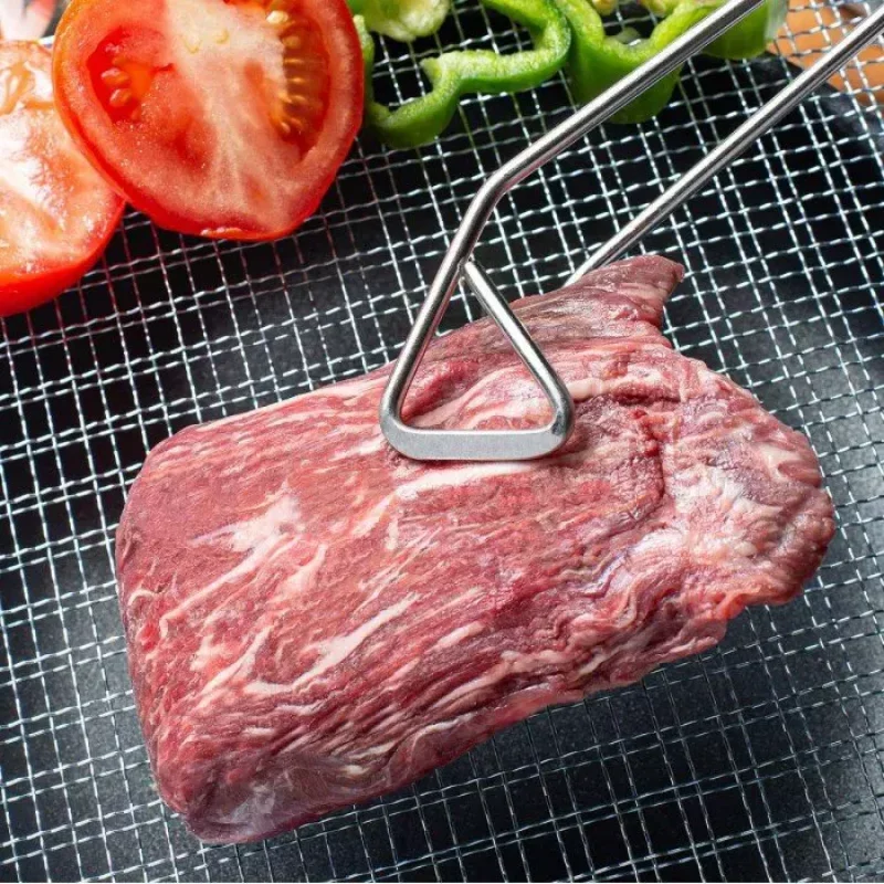 Stainless steel triangle bread food clip kitchen clip barbec