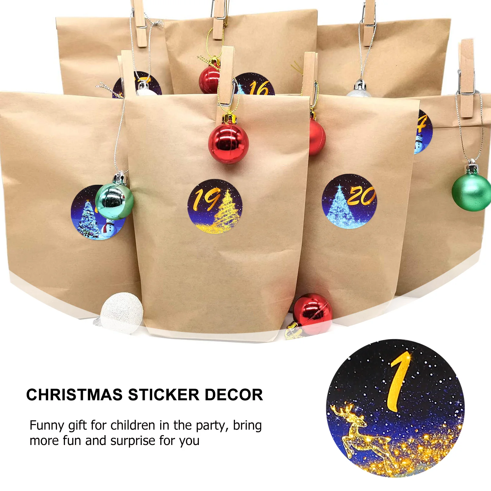 

6pcs 6 Sheets Christmas Number Gift Sealing Removable Party Envelope Stickers Diy Craft Supplies Funny Favours