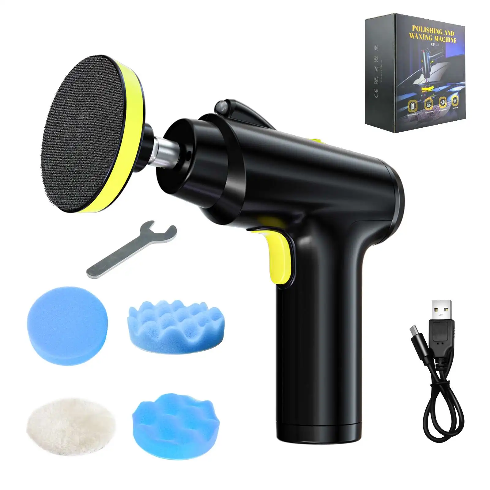 

4000mAh cordless rechargeable handle portable waxer mini polisher car detailing polishing machine Polisher car accessories