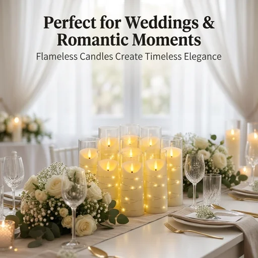 Set of 9 White Flameless Candles with 2 Remote Controls Timer Flickering LED Pillar Candles for Christmas Wedding Party Decor