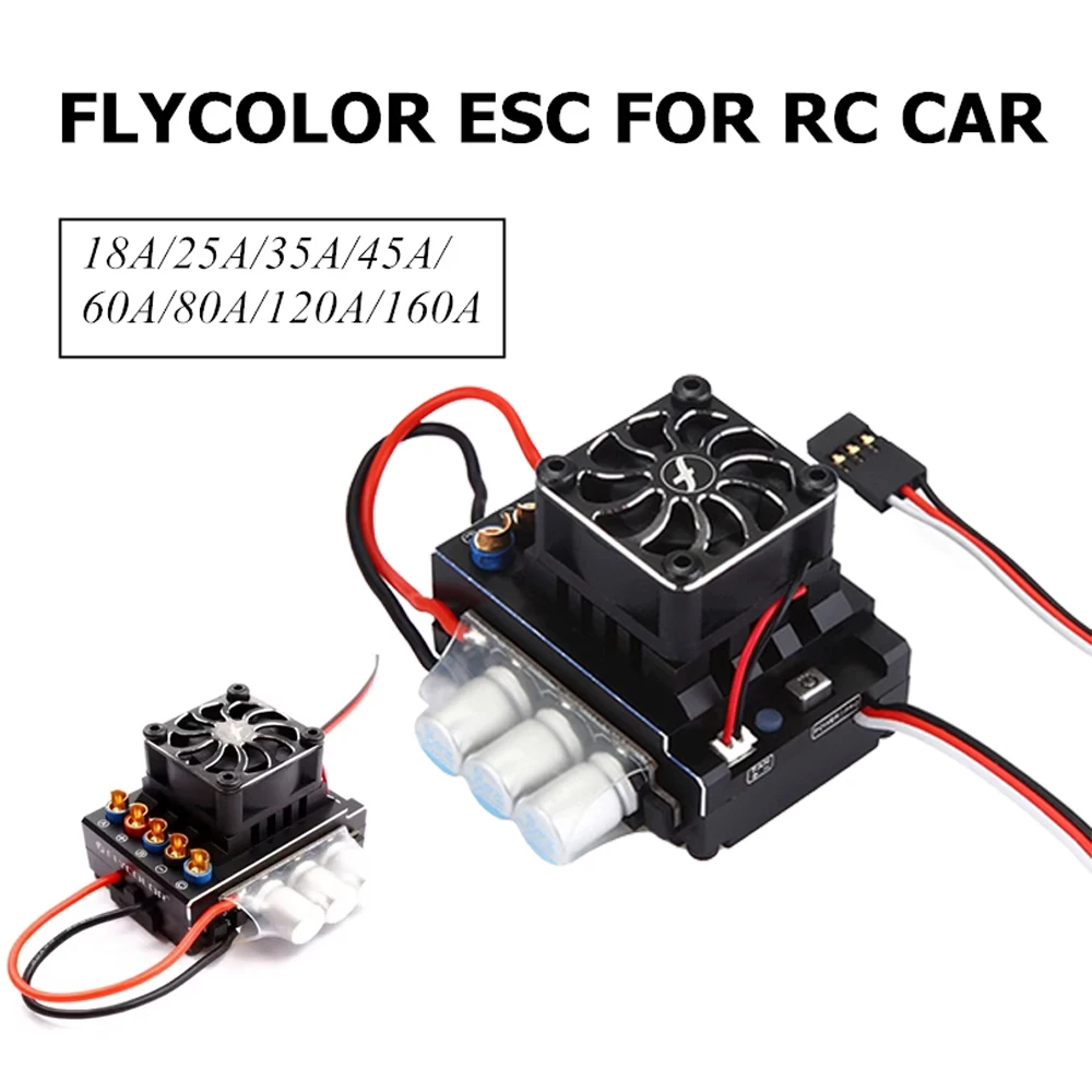 Flycolor Lightning 18A25A 35A 45A 60A 80A 120A 160A RC Автомобильный ESC Бесщеточный электронный регулятор скорости 2-3S для RC Racing Speeding