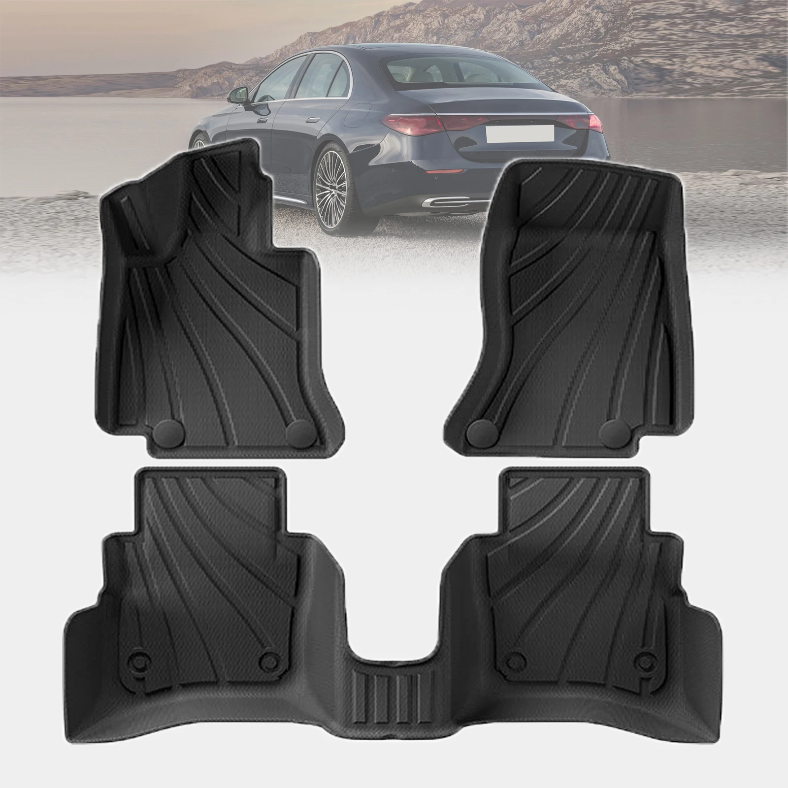 

for Mercedes-Benz E-Class W214 2024-2027 Waterproof TPE Car Mats 3D Laser Scanning Perfect Fit Odorless Accessories Easy Clean
