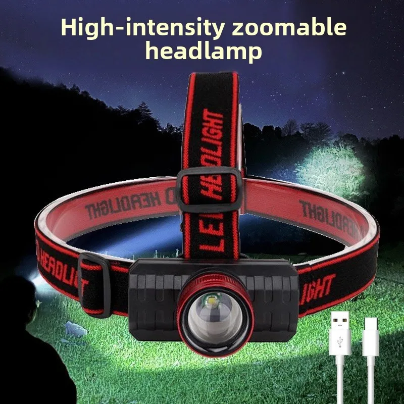 

Перезаряжаемый налобный фонарь с телескопическим зумом из алюминиевого сплава T6: супер яркий, высокий люмен, для рыбалки на открытом воздухе