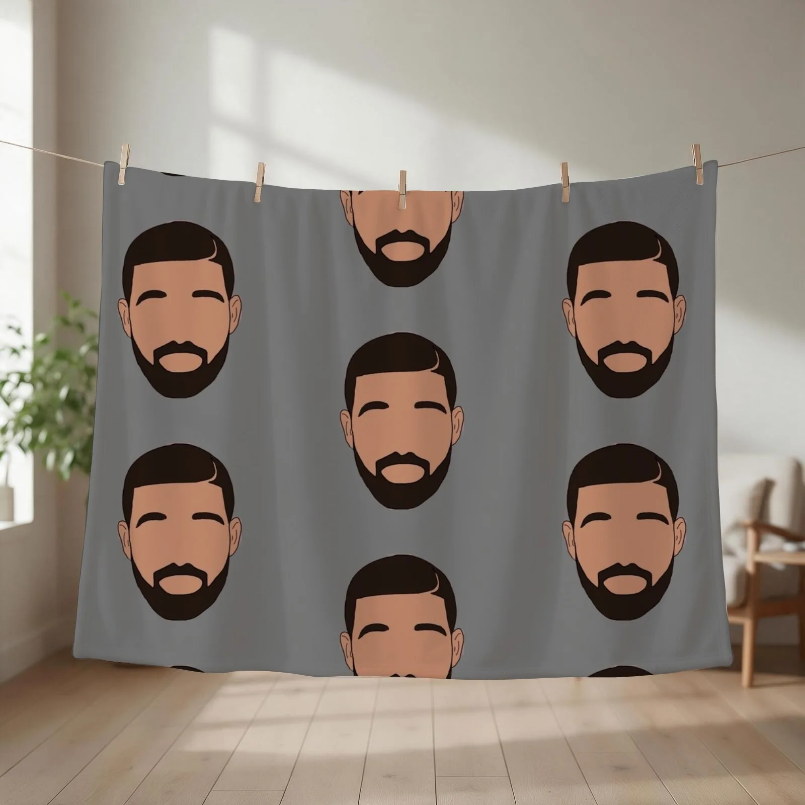 Drake head Throw Blanket couch cozy soft plush fuzzy picnic outdoor blanket