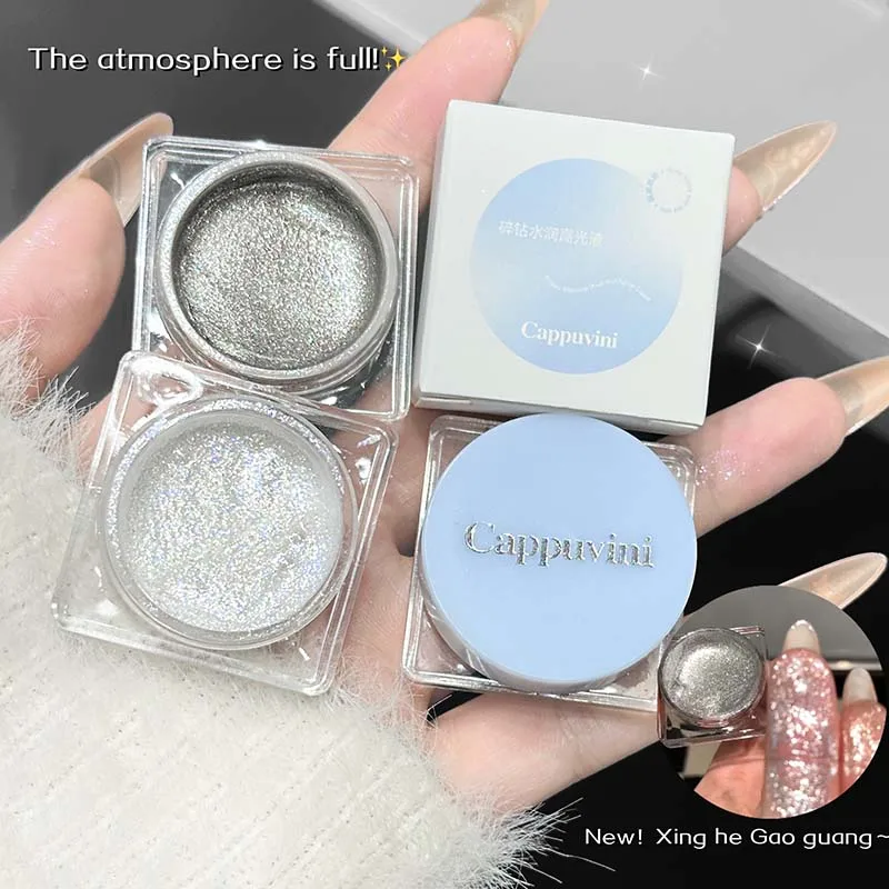 Fard à paupières en Gel liquide, surligneur corporel à paillettes perlées, diamant monochrome scintillant, ver à soie, éclaircissant, paillettes à haute brillance, séchage rapide