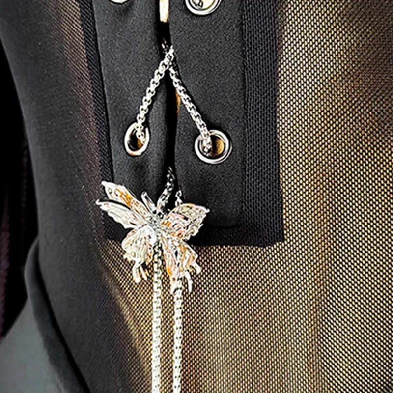 Mulheres adultas vestido de dança latina preto manga longa vestido desempenho tango rumba palco wear feminino dançarino prática roupas vdl3306