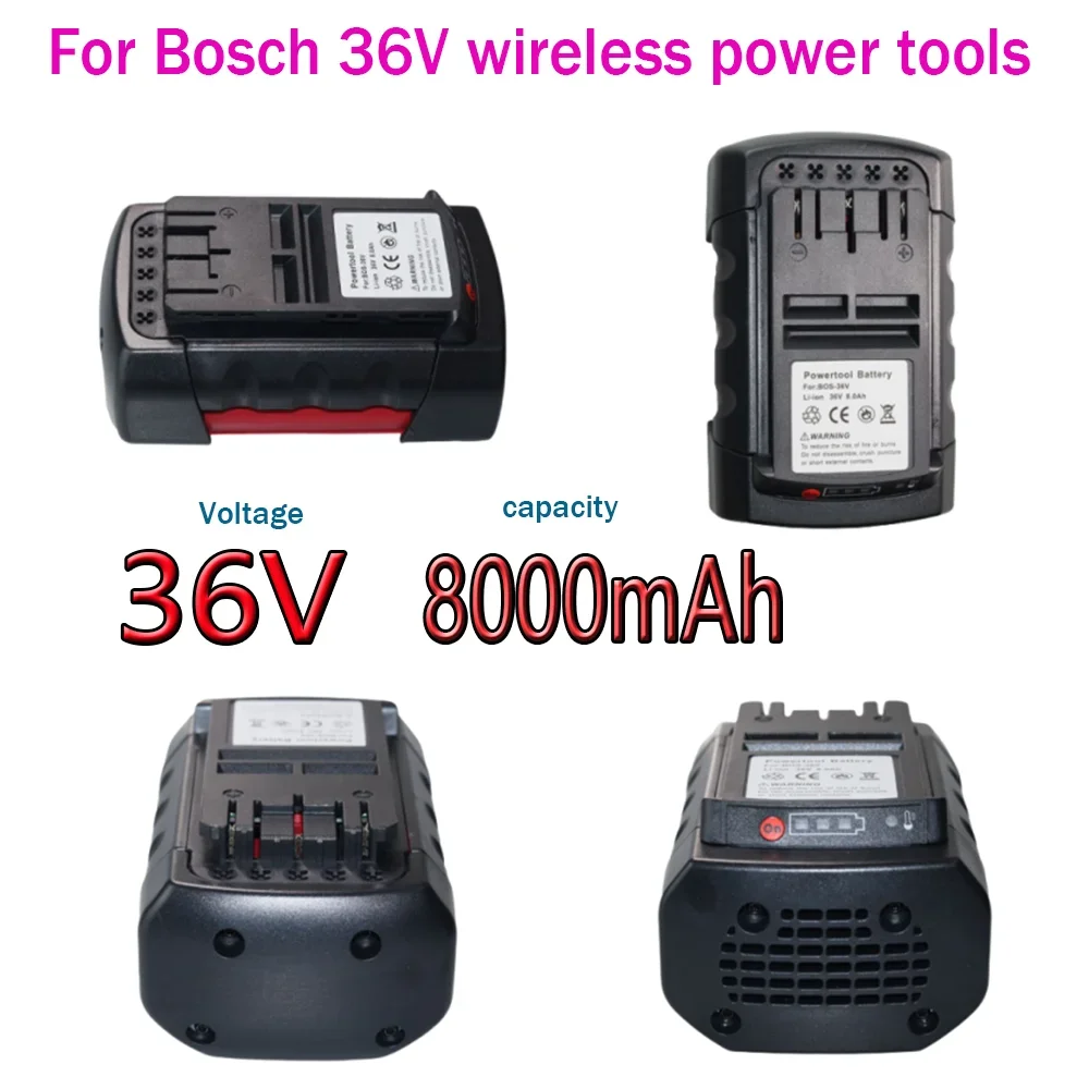 High-capacity 36V 8000mAhLithium-ion Battery for Bosch BAT810 BAT836 BAT840 GBH36V-Li Power Tool Replacement Battery Lithium-ion