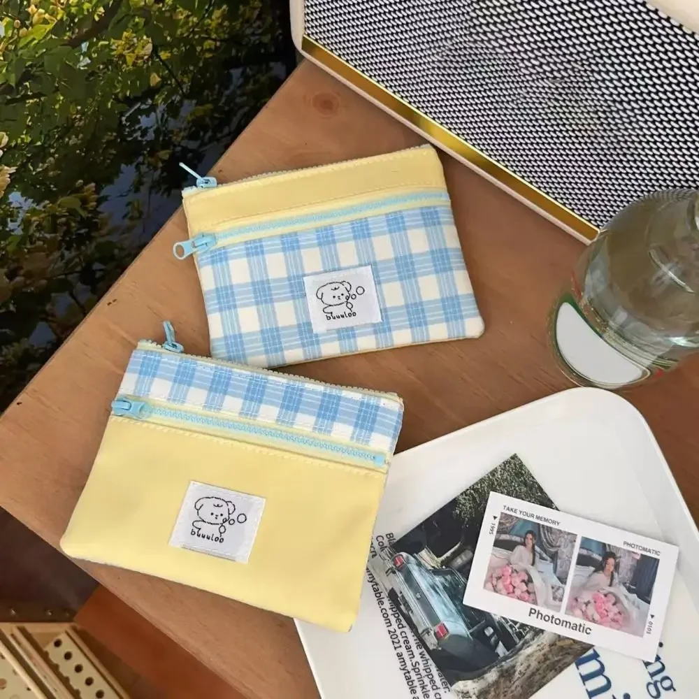 لطيف طبقة مزدوجة سستة عملة المحافظ شبكة الكرتون بطاقة حقيبة هدية حقيبة تخزين متعددة الوظائف للنساء الفتيات