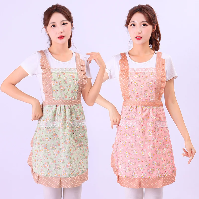 Apron with floral canvas suspenders Apron Kitchen apron Beautiful apron for women