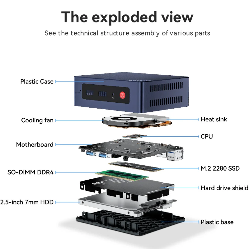 Beelink S12 PRO Portable Mini Desktop Office/Gaming PC Intel N100 Quad Core Processor Win11 4K Resolution DDR4 WIFI 5 RJ45 1000M
