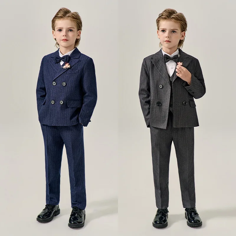 JUCPKID Kids Boys Suit For Weddings All Seasons Children Boys Plaid Formal Suit Outfits Set Piano Show Costume Kids Blazer Pants