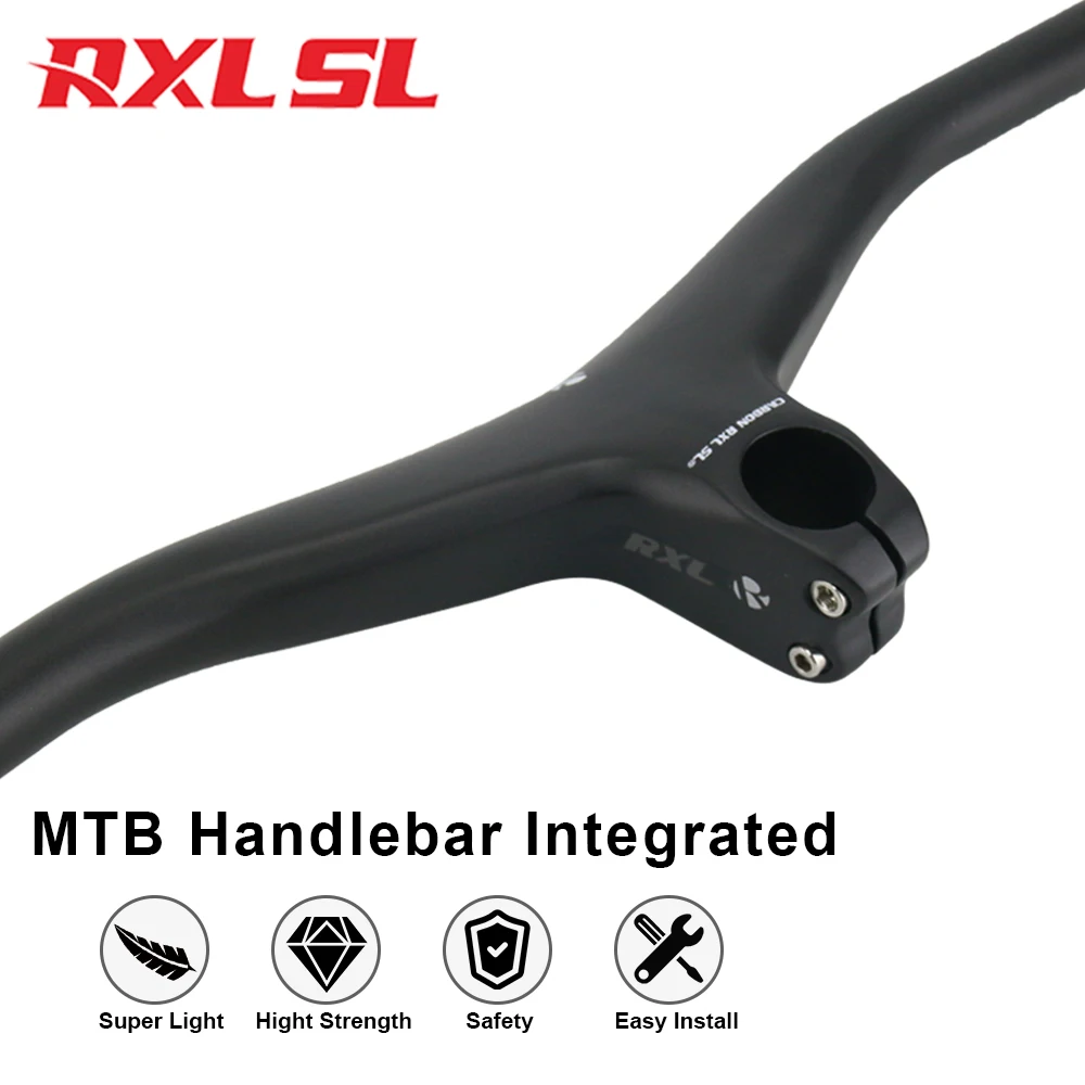 RXL SL MTB Carbon Integrated Handlebar and Stem 28.6mm-17 Degree 760/780/800mm Mountain Bike Handles bar for Bicycle mtb handle