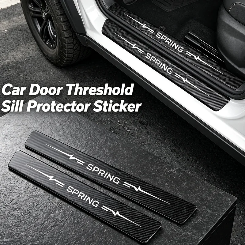 Car Door Sill Decals For Renault Spring Badge Rear Trunk Bumper Anti Stepping Strip Entry Pedal Styling Guard Protective Sticker