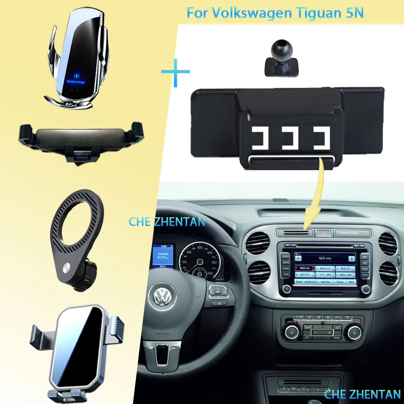 

For Volkswagen Tiguan 5N 2009~2016 Car Phone Holder Wireless Charging Bracket Base Gravity Stand Vehicle Phone Mount Accessories