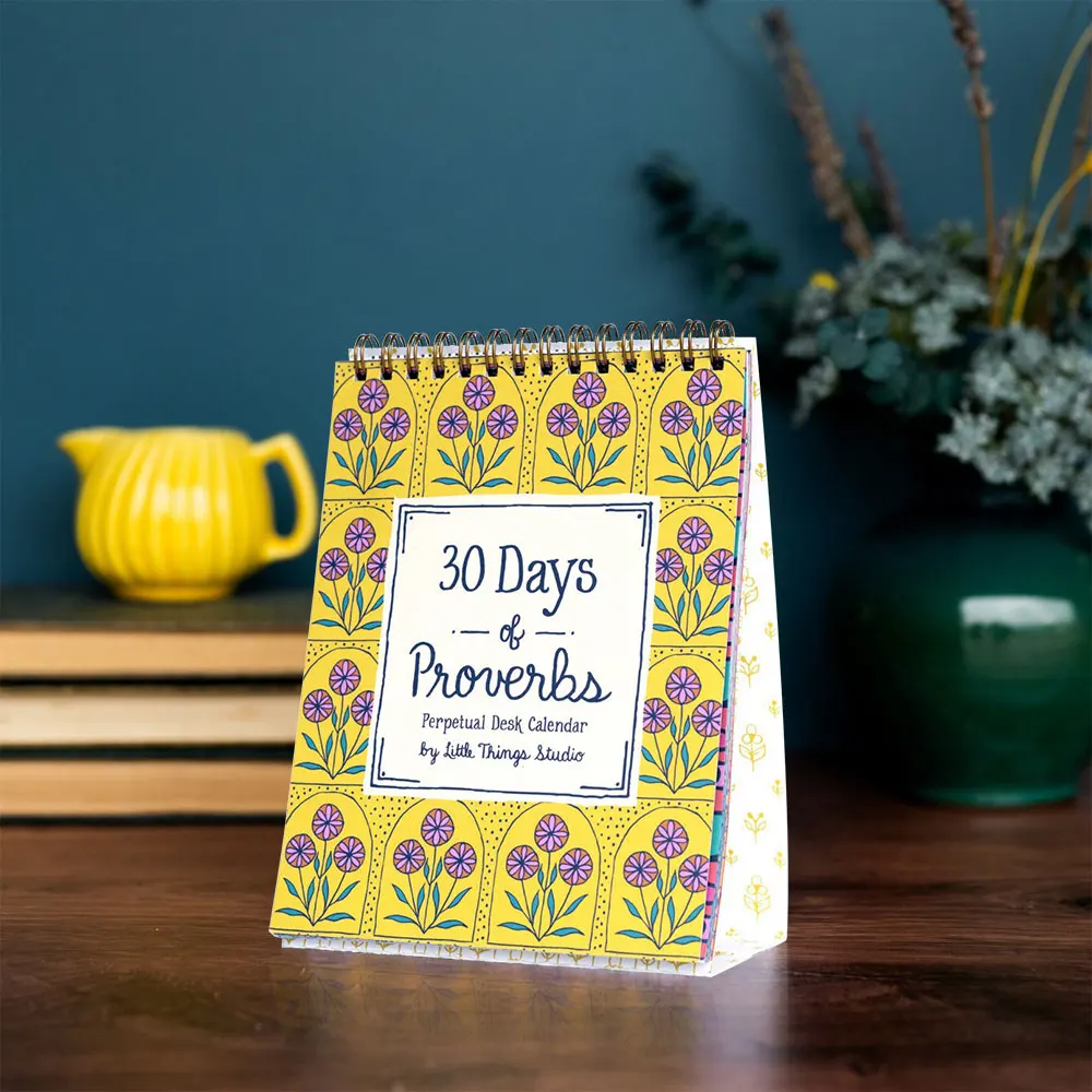 Proverbs Perpetual Calendar Empowering Quotes 30 Days Wall Calendar Desk Accessories Home Decor Daily Planner for Family Friends