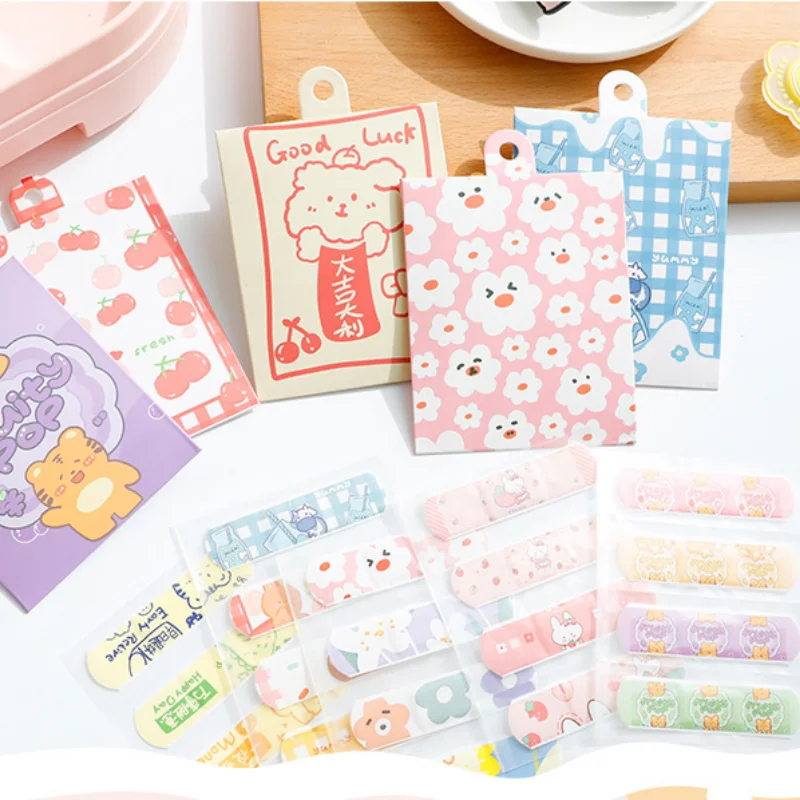 12pcs/bag Children Kids Band Aid Cartoon Plasters Kawaii Fashion  Strips Wound Dressing Patches Cute Bandages Woundplast