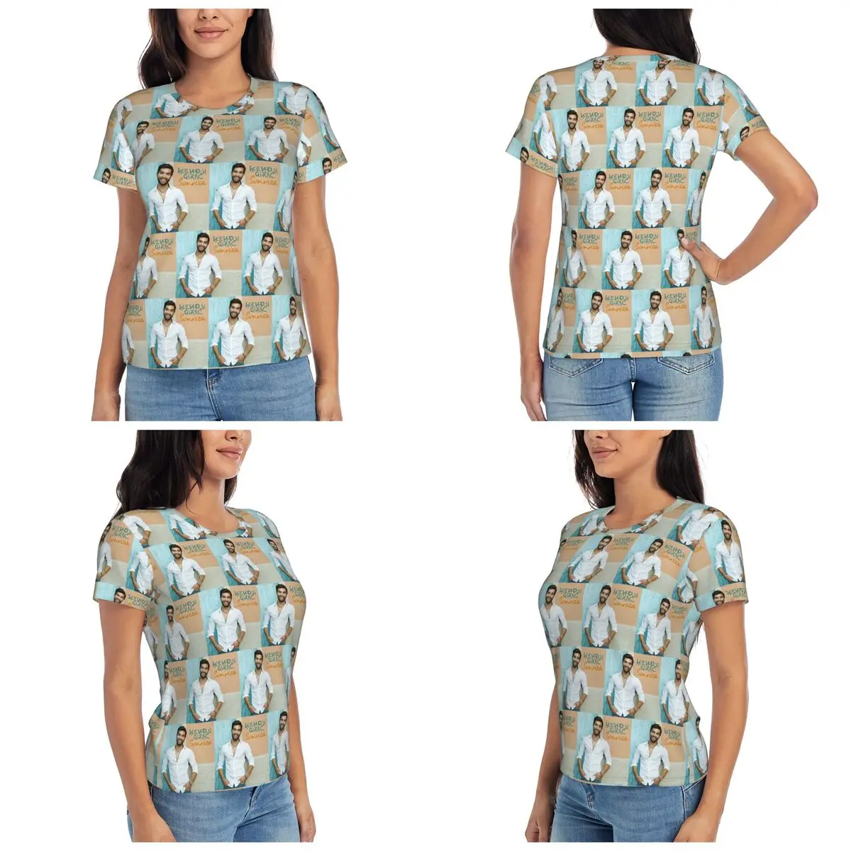 Camiseta Kendji Girac Gitano para mujer, camisetas de manga corta, ropa con cuello redondo, camisetas de algodón para verano, ropa de calle