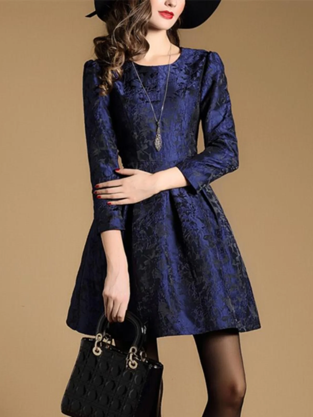 تنورة Ele round Ne بقصة ضيقة للنساء لربيع وخريف منتفخة مطرزة من Dr Commute تنورة متوسطة الخصر على شكل حرف a #3