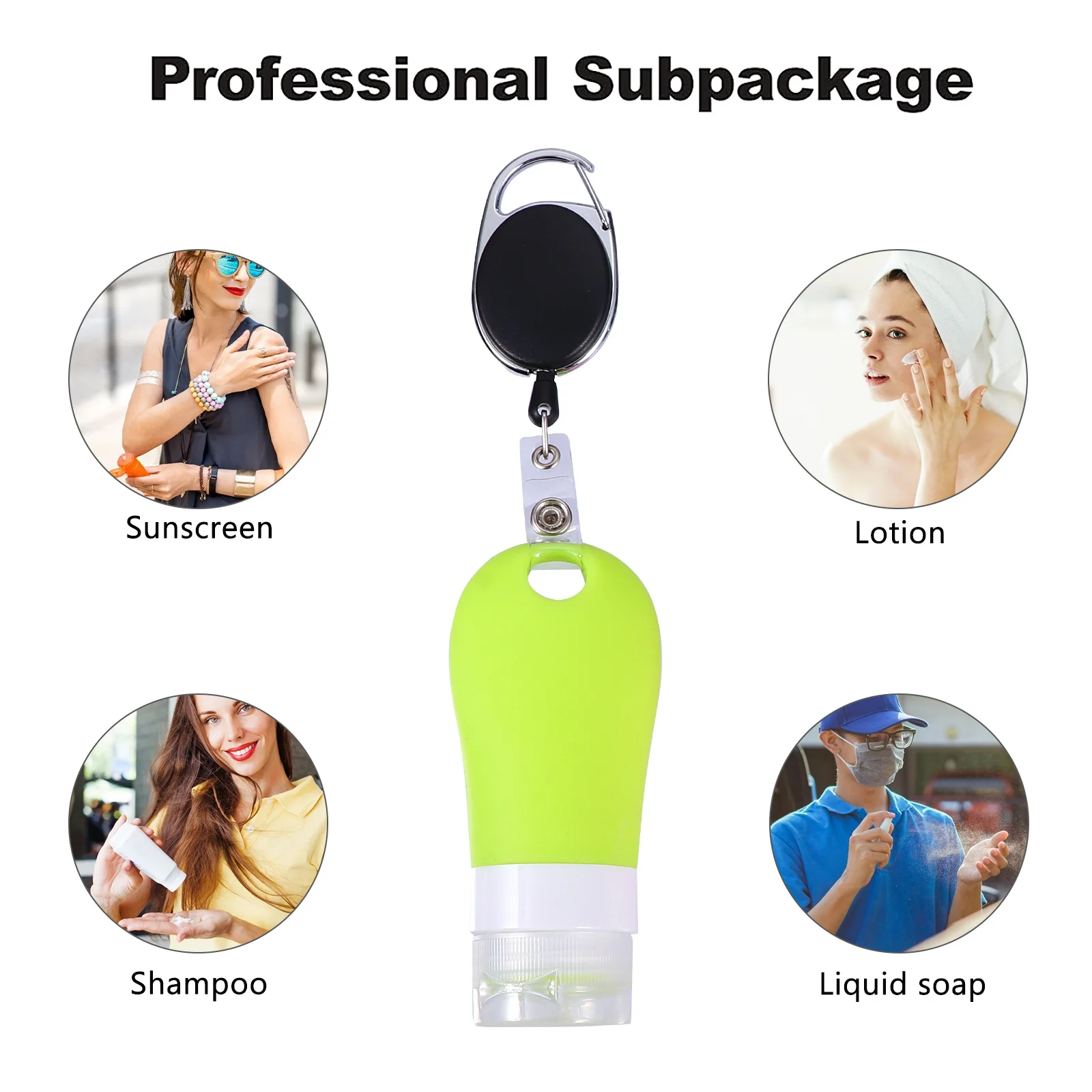 

4 pcs Silicone Travel Bottles 60Ml Leak-Proof Clamshell Design Portable Sub Containers For Shampoo Lotion Hand Outdoor