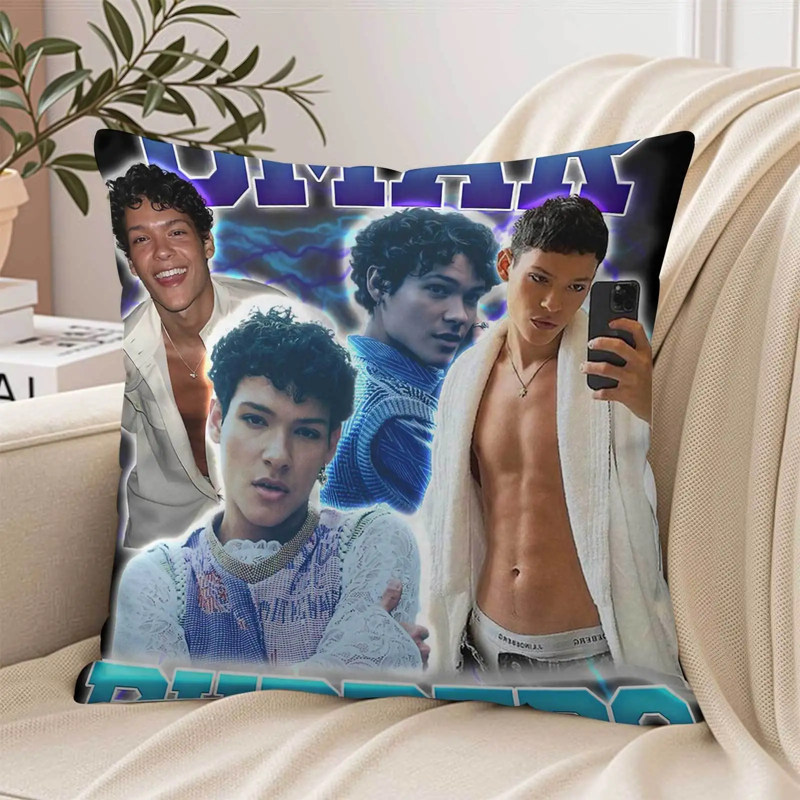 Customize 1pc Omar Rudberg Singer Y2K Print Decorative Square Throw Pillow Covers, Cushion Covers Double-sided Printing 18x18 In