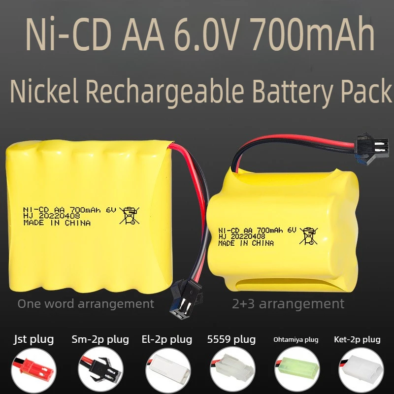 

6V 700mAh AA Ni-MH Battery for RC Toys Cars Boats Gun Security Facilities 6v Ni-cd Bateria