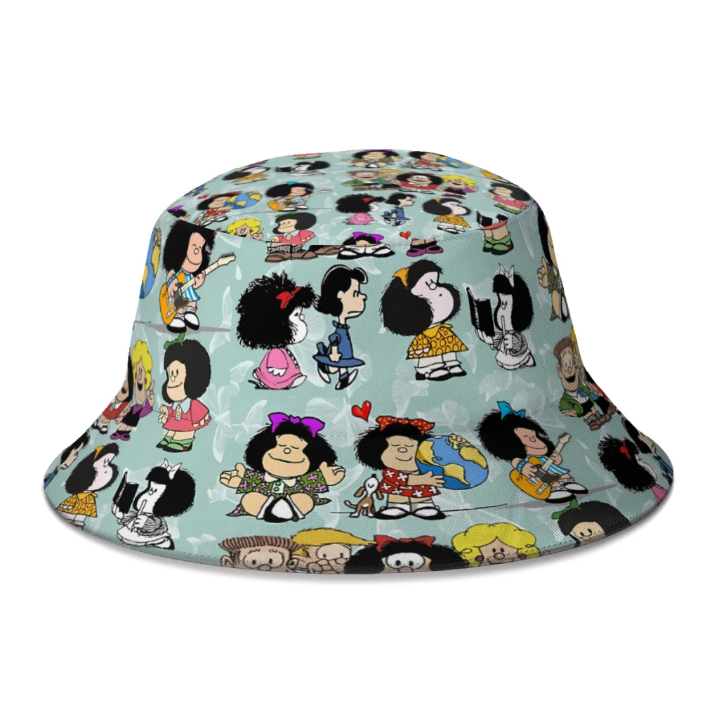 PatternMafalda Miguelito Comic Bucket Hat Outdoor Sunscreen Printed Sports Leisure Fisherman Cap