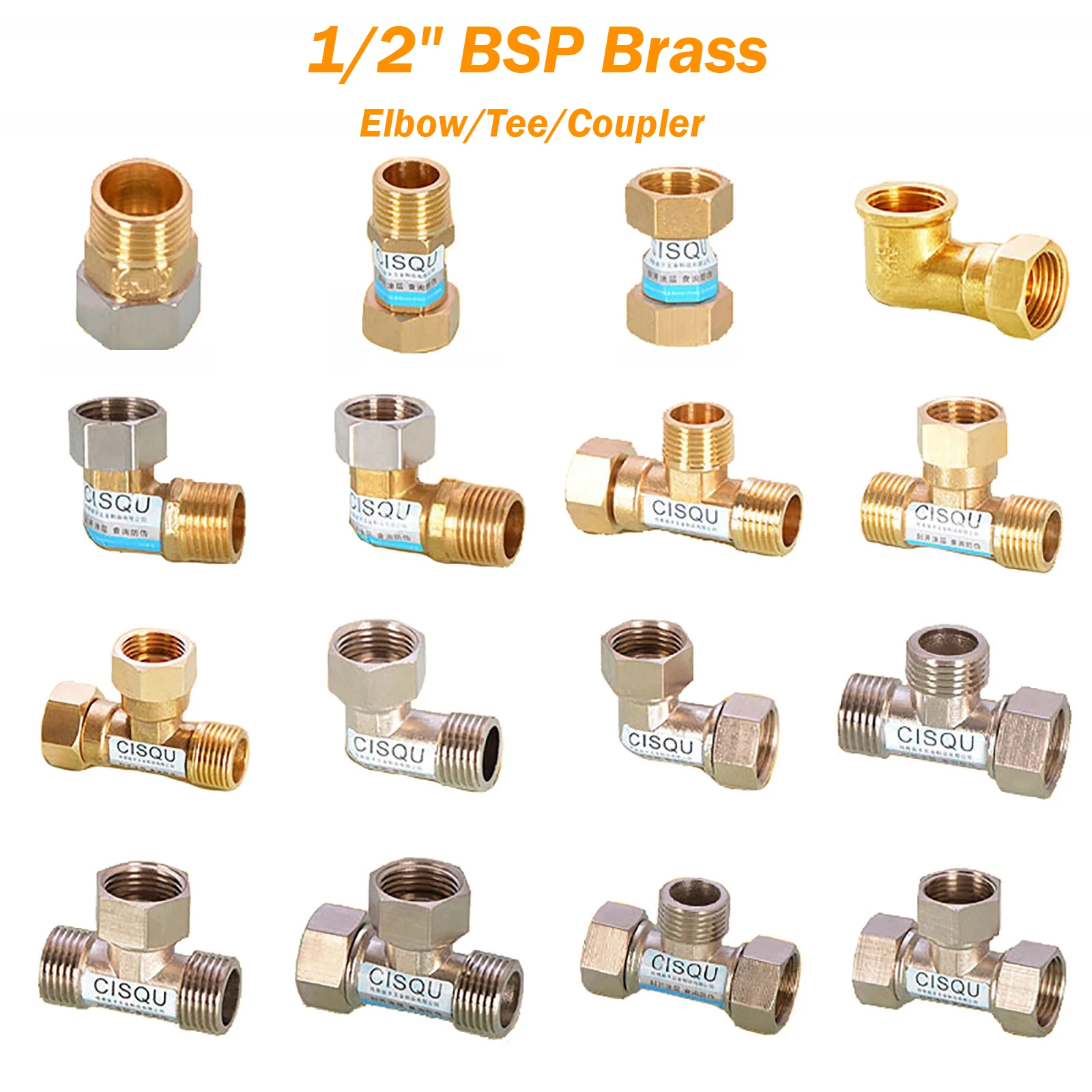 

1/2/5 шт. 1/2 "BSP латунная резьба фитинги для труб колено/тройник/муфта с соединителем адаптера для воды соединительные фитинги для труб трубка