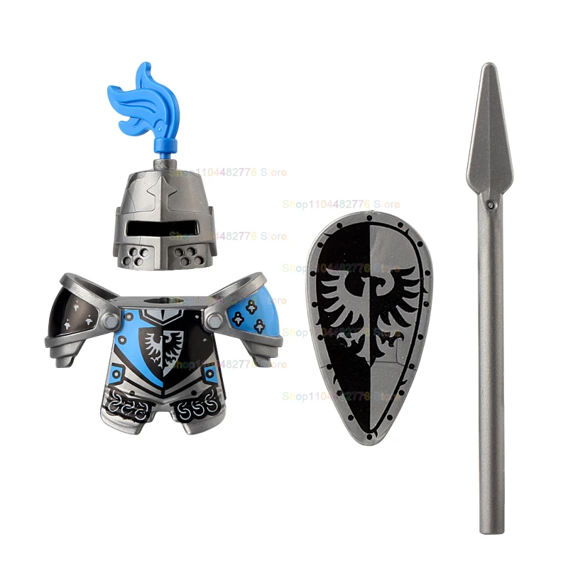Black Snake Knights MOC Medieval Ancient Crow Wolf Knights Scene Building Block  Models Accessories Children's Toys Gifts VP21