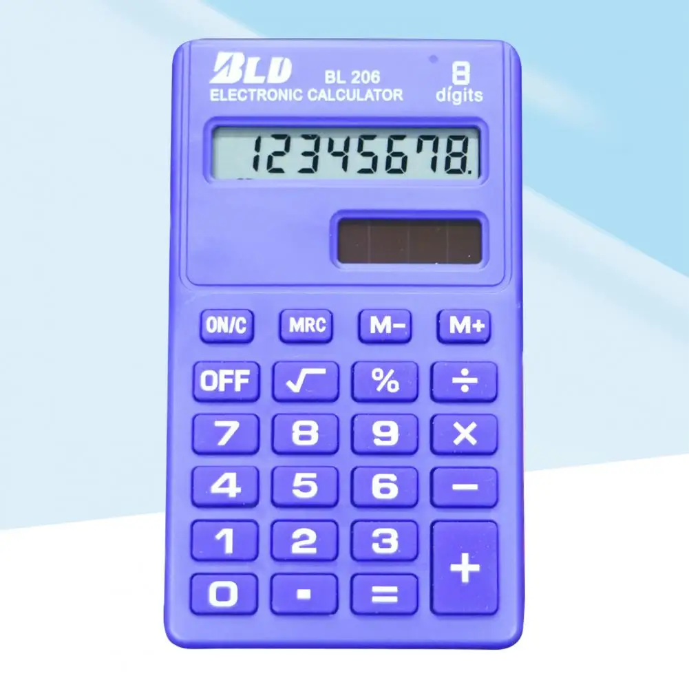 Mini Calculator Cartoon Wear Resistant Candy Color Portable 8 Digits Display Student Calculator Office Supplies