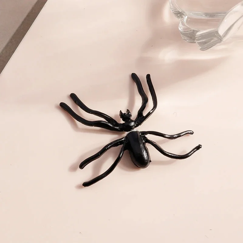 1-6pc Black Color Spider Stud Earrings for Women Unique Design Punk Personality Female Small Earrings Black Ear Jewelry view 5