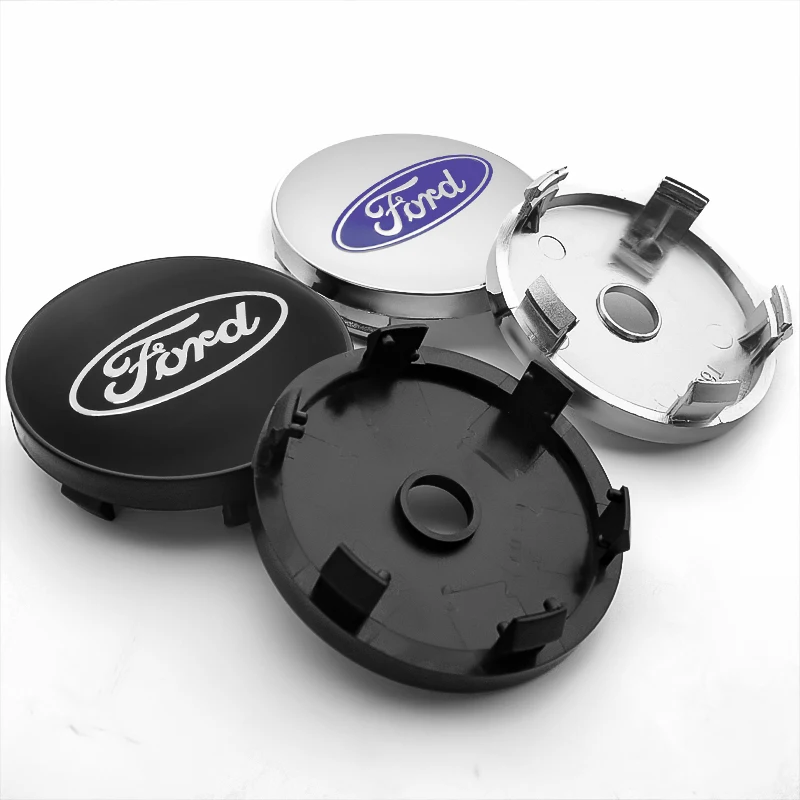 4 unidades de 56 + 60mm, tapa central de rueda de coche, insignia, emblema, pegatina para Ford Focus MK2 Fiesta Ranger Mondeo Escort Falcon Flex