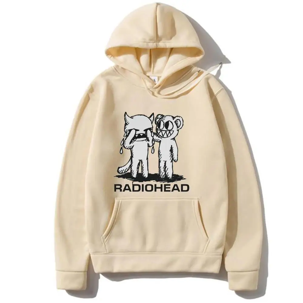 Radiohead Retro Punk Print Hooded Men Women High Quality Hoodies Plus Size Pullover Unisex Comfortable Personality Sweatshirt