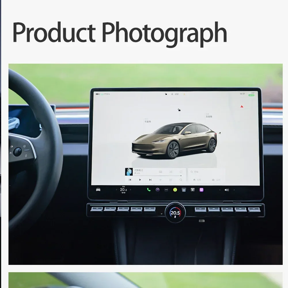 New upgrade For Tesla Model 3 & Y 2016-2024 Highland Physical Control Multi-function Button With Rotating LCD Display