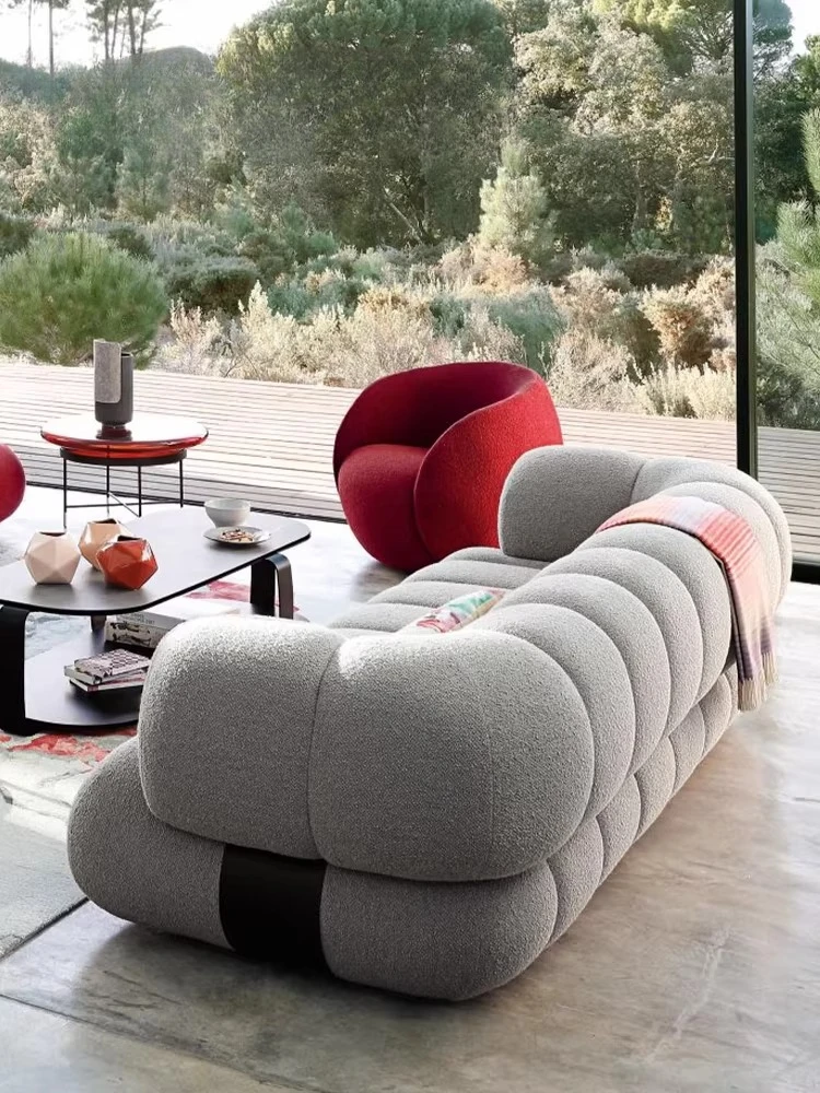 Retro fabric Italian style modern simple living room small apartment designer tire sofa
