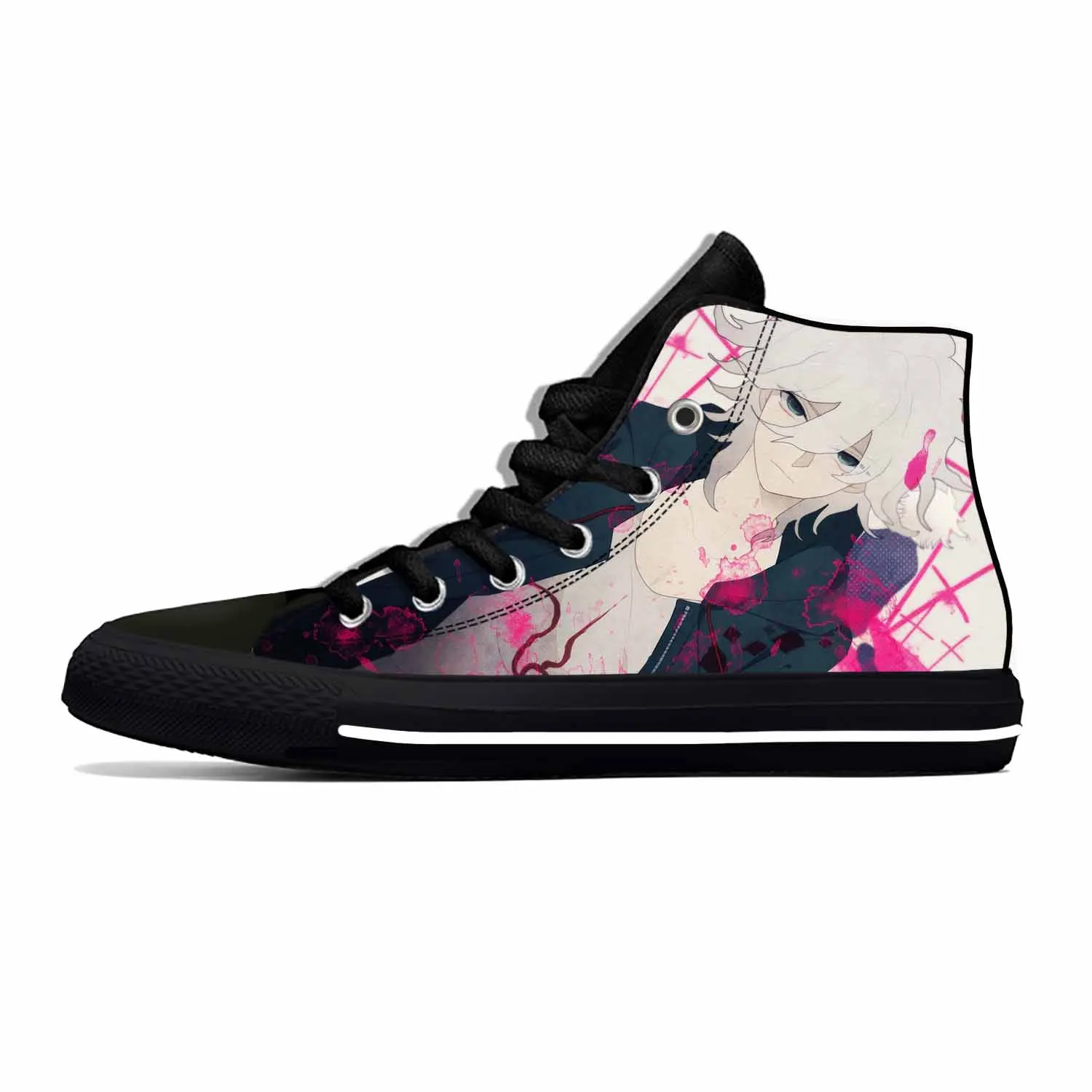 Hot Anime Cartoon Game Danganronpa Komaeda Nagito Casual Cloth Shoes High Top Lightweight Breathable 3D Print Men Women Sneakers