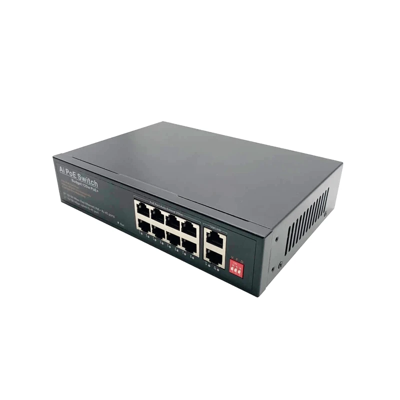 10 Ports Network Switch 8 100Mbps POE Switch , 120W POE Network Power Over Ethernet Network Switch
