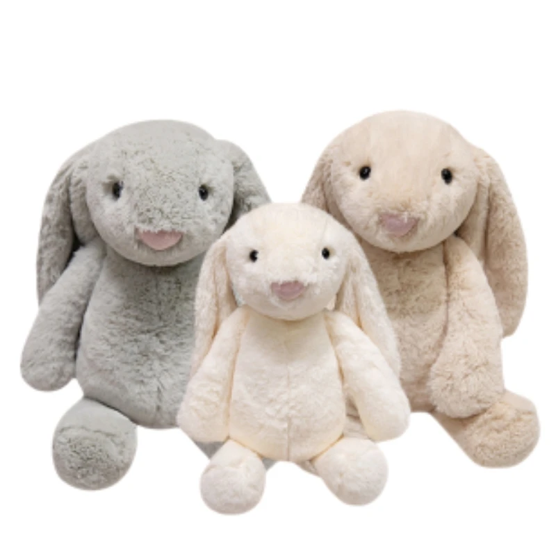 

20cm Kawaii Long Ears Looper Rabbit Plush Doll Pillow Gray White Brown Healing Rabbit Plush Toy For Girls Birthday Gift