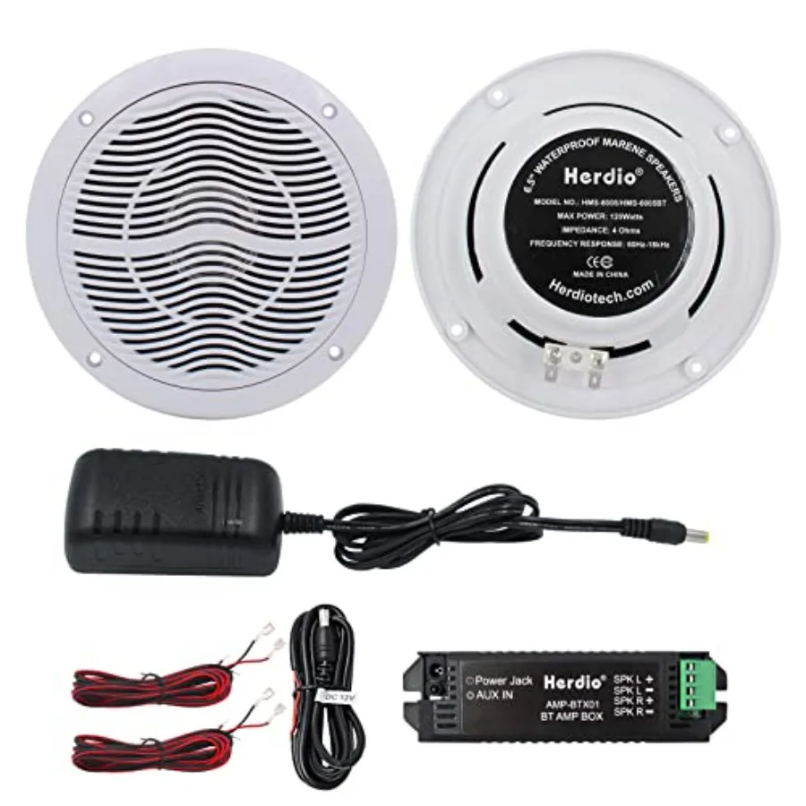 

Marine Bluetooth ceiling speakers for boat/ATV/UTV/golf cart/RV/hot tub/bathroom/outdoor use, waterproof 2-way 120W flush mount