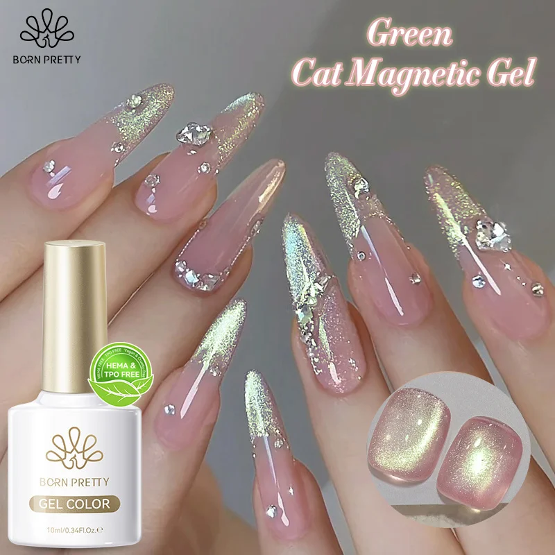 BORN PRETTY HEMA TPO FREE 10ml Outono Inverno Ouro Glitter Gato Verniz Gel Magnético Design de Verniz de Longa Duração