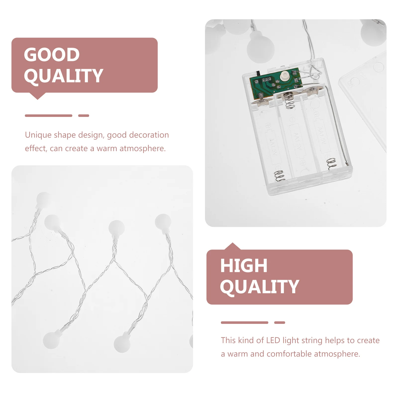 سلسلة إضاءة كروية مستديرة بطول 66 قدم LED، حزام إضاءة زخرفي مريح متوهج لأجواء المهرجانات المنزلية #6