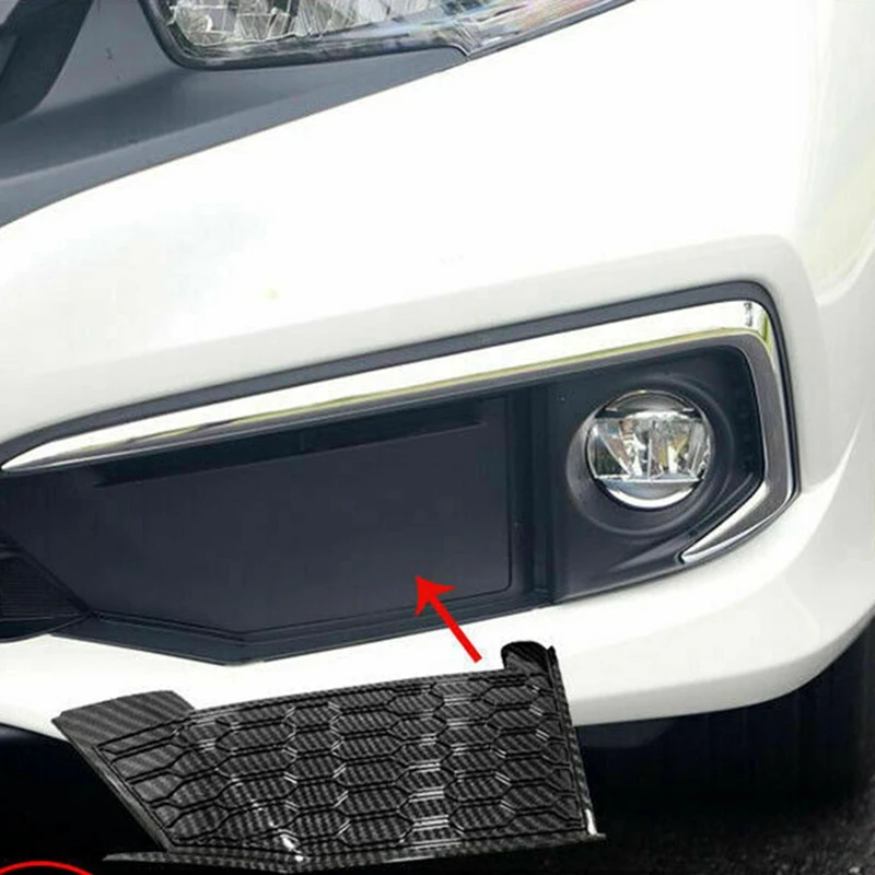 Carbon Fiber Car Front Fog Lights Lamp Trim Cover For Honda 10Th Civic 2019-2021