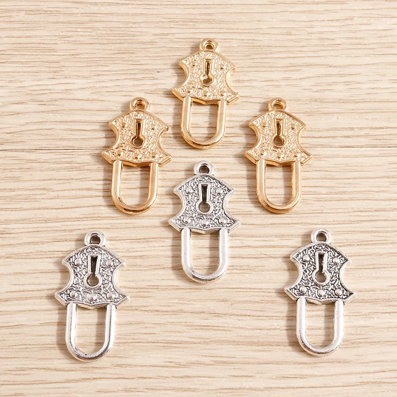 Tusember 20 Stück 14*24mm Metall-Schlüsselanhänger in Gold- und Silberfarbe für Anhänger, Halsketten, Ohrringe, handgefertigtes DIY-Schmuckzubehör – Detail 4