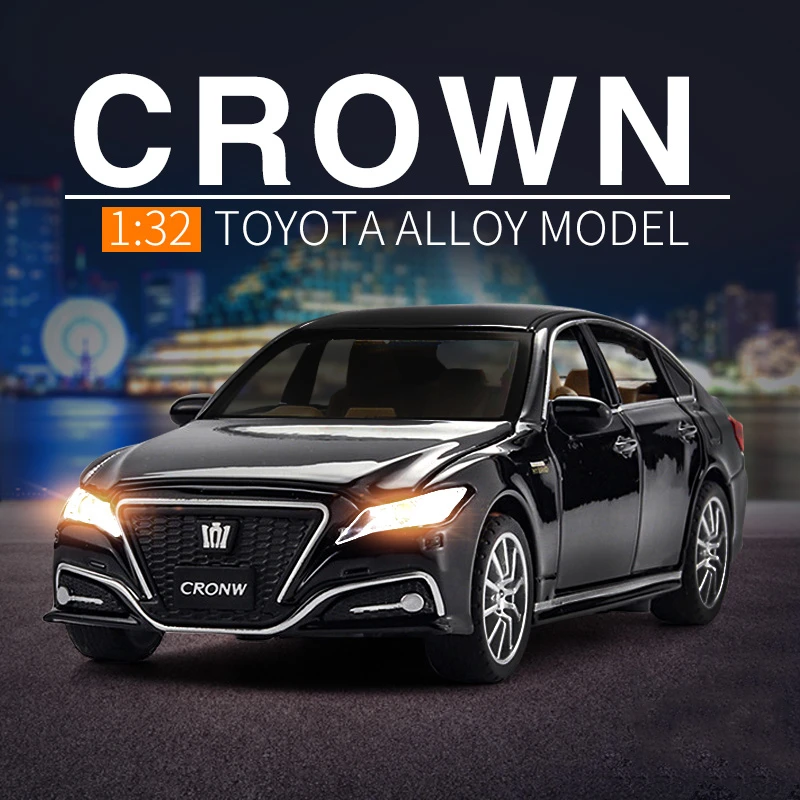 1:32 Toyota CROWN Alloy Car Model Diecasts & Toy Vehicles Metal Toy Car Model Simulation Sound Light Collection Gift