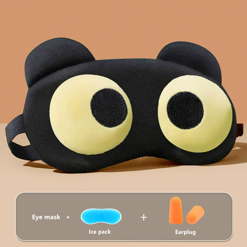 Cute Bear Eye Mask Sleep Aid Light Blocking Breathable Eyeshade for Travel Protective Safety Eye Wear Cold Hot Compress view 4