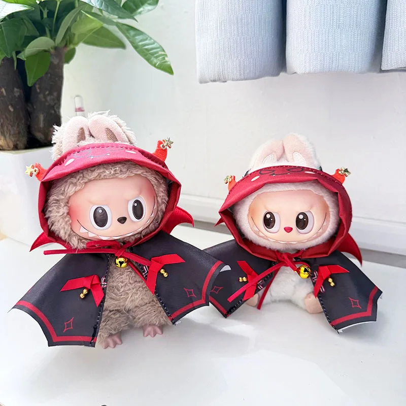 

Halloween Costume Accessories For 15/17cm Cute Labubu 1st/2nd/3rd Gen Dolls Adorable Little Devil Cloak Set For Holiday Party