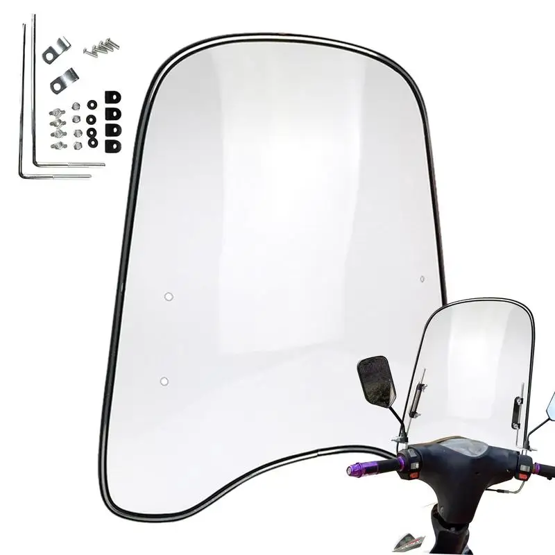 

Universal Motorcycle Windshield Large Windscreen Compatible With Motorcycles Electric Cars Scooters And More Clear